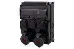 CAJA 12M SCENIC switchgear - straight sockets 16A 5p, 32A 5p, 3x230V, 12 modules, black